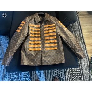 LV monogram leather jacket